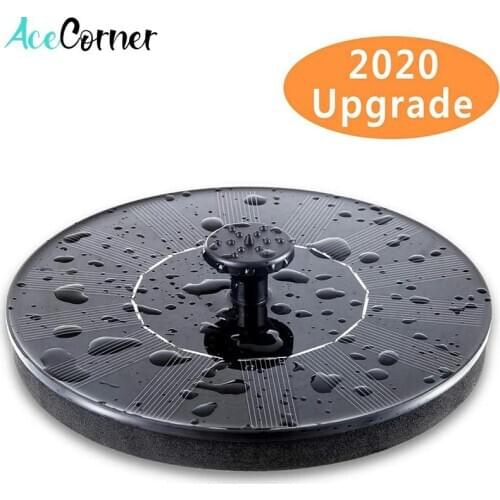Acecorner Solar Power Water Fountain Pump with 4 Nozzle Free Standing Floating Floating for Bird Bath Garden Pond Pool Outdoor