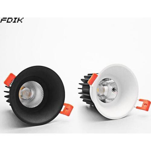 Dimmable Recessed COB LED Downlights 9W12W LED Ceiling Spot Lights AC85-265V LED Ceiling Lamps Warm Cold White Indoor Lighting