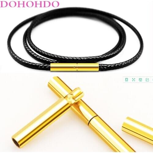 New 40-60cm 1-3mm Women Men Leather Cord Necklace Cord Wax Rope Chain With Stainless Steel Clasp For DIY Necklace Jewelry Making