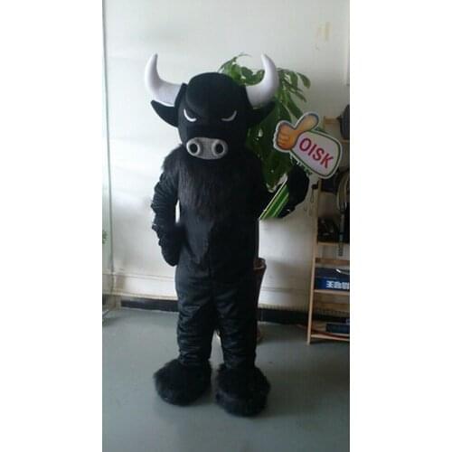 Adults Black Bull Mascot Costume Fursuit Suits Party Game Dress Advertising Promotion Carnival Hallowen Cosplay Unsiex Gift