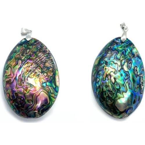 Natural Shell Jewelry Oval Pendant Abalone Shell Exquisite Shield Shape for DIY Fashion Jewelry Making Necklace Accessories