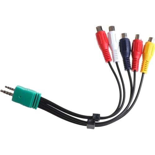 1pc 20cm 3.5mm + 2.5mm to 5RCA Audio Video AV Component Adapter Cable For Samsung LED LCD TV BN3901154W BN39-01154W