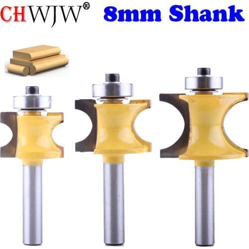 1Pc 8mm Shank Bullnose Router Bit Set C3 Carbide Tipped Woodworking cutter