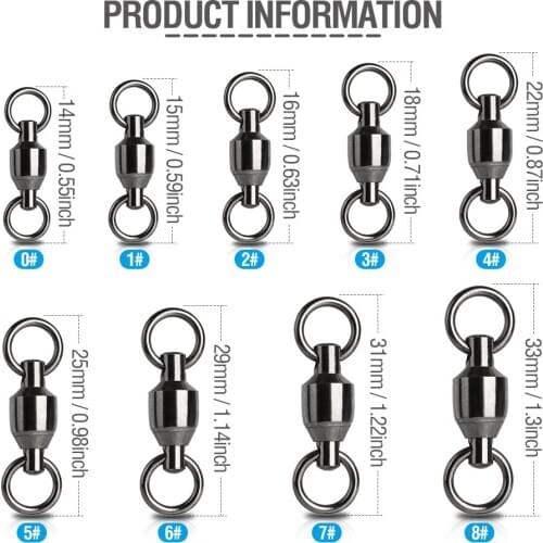 10 Pcs Super Strong With Double Rings Hooks Fishing Accessories Fishing Connector Ball Bearing Solid Ring Swivel Ring