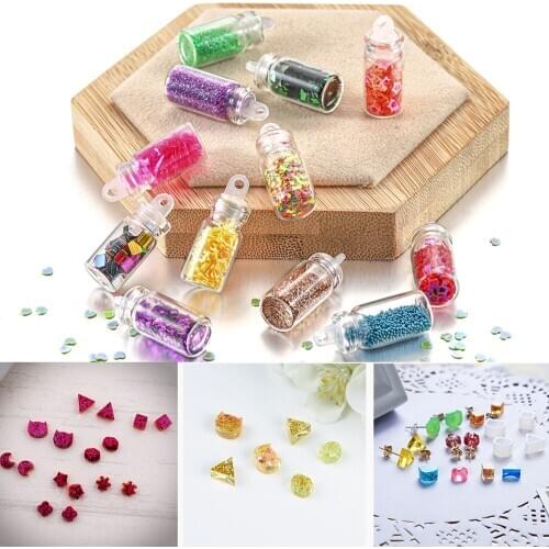 12/24/48 Bottles/Set Nail Art Sequins Glitter Heart Star Moon Rhinestones Beads For DIY Jewelry Making Filling Epoxy Resin Mold