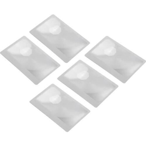 5pcs 3X Credit Card Shape Magnifiers Fresnel Lens Portable Transparent Magnifier Plastic Magnifying Fresnel Lens