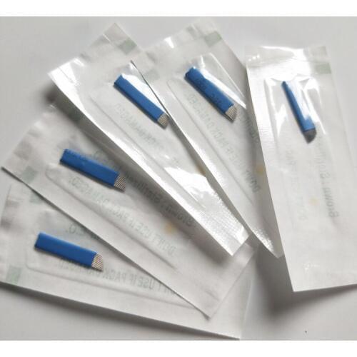 50 pcs/lot Double Rows 28 Pins High and Low Arc Needles Tebori Fog Eyebrow Microblading Blades For Manual Tatto Pen