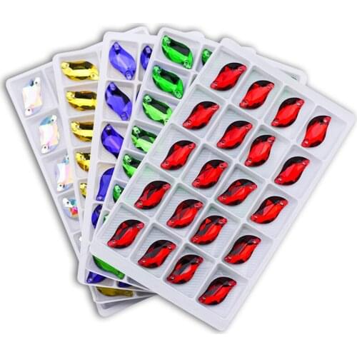 6*12mm Sewing Crystal AB Rhinestone Sewing Crystal Stone S-shaped Straw Knitting DIY Clothing Crafts Rhinestones for needlework