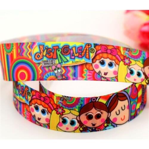 7/8'' Free shipping distroll duff bear cartoo printed grosgrain ribbon hairbow headwear party decoration diy wholesale 22mm D564