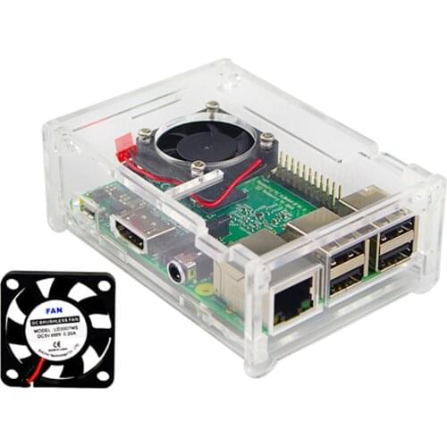 Raspberry Pi 3 Acrylic Case Transparent Box Shell Clear Enclosure Cooling Fan Cooler For Raspberry Pi 3 Model B 3B