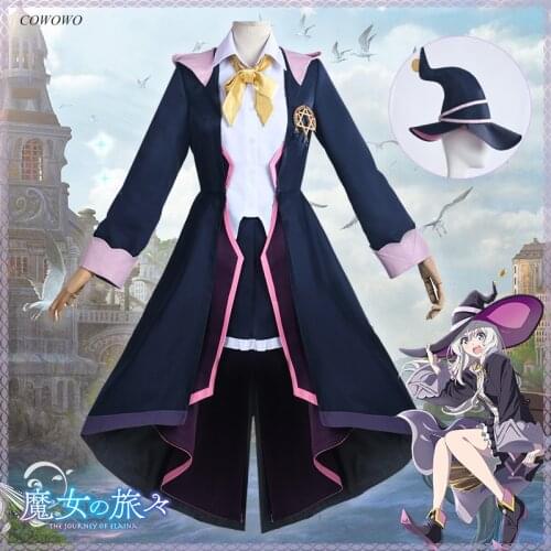 Anime! Wandering Witch: The Journey of Elaina Lovely Uniform Cosplay Costume Halloween Carnival Party Suit For Women 2020 NEW