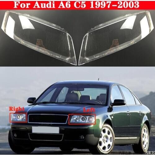 Car Front Headlight Cover For Audi A6 C5 1997-2003 Headlamp Lampshade Lampcover Head Lamp light Covers glass Lens Shell Caps