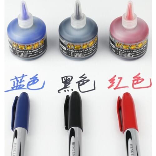 1 Bottle 50ml Refill Ink for Refilling Inks Marker Pen Black Red Blue 3 Colors School Office Supplies
