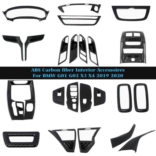Whole Interior Accessoires ABS Carbon Fiber Decoration Cover Trim For BMW X3 X4 G01 G02 2019 2020 Car Styling