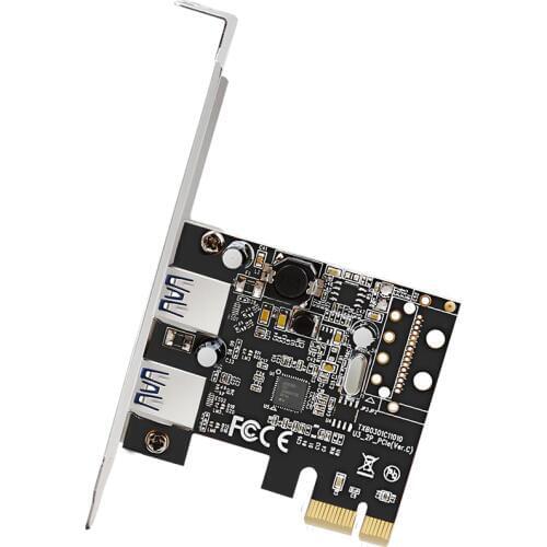 DIEWU Auto power supply PCIE to dual port USB3.0 PCIE express I/O card pci-express to 2 usb 3.0 adapter NEC chipset