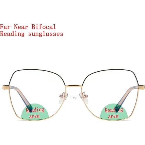 Transition Photochromic Bifocal Reading Glasses Women Cat Multifocal Sunglasses Readers Fashion Anti Eyestrain & Headache NX