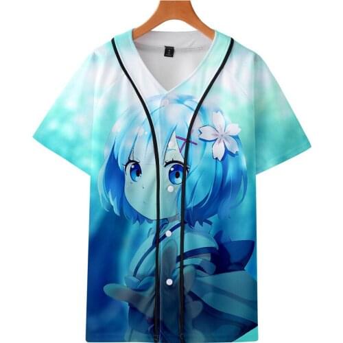 Cool Women Men kids Rem and Ram anime Tshirt T-shirt Brand Streetwear t shirts XXS- 4XL tops Re Zero 3D Print baseball t shirt