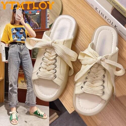 Canvas Slippers Womens Summer 2021 New Thick-soled Jelly Casual Fashion All-match Flat Shoes