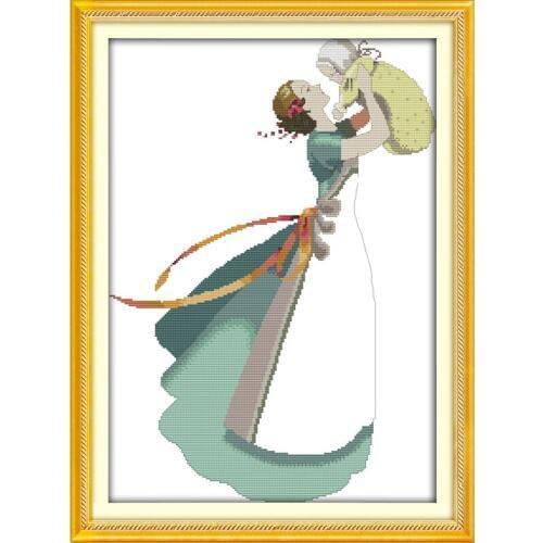 Joy Sunday The Deep Love Of Mother And Son Chinese Cross Stitch Kits Ecological Cotton Stamped Printed 11 DIY Wedding Decoration