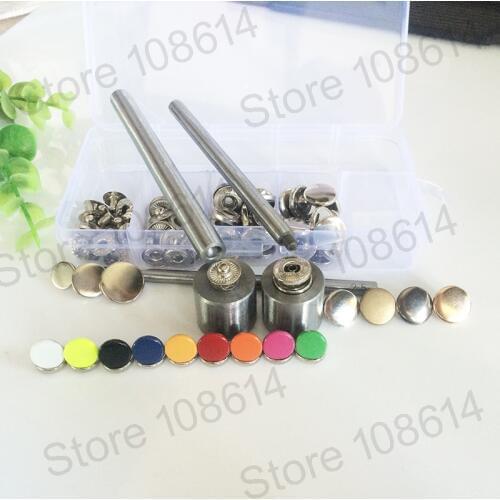 Box brass snap button Non-rustingMetal Press Studs Sewing Button Snap Button Fasteners Sewing Leather Craft Clothes Bag Garment