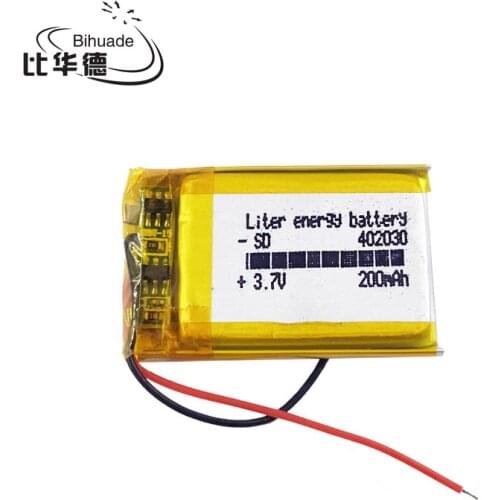 3.7V lithium battery 200mah 402030 042030 MP3 MP4 MP5 GPS bluetooth polymer rechargeable battery