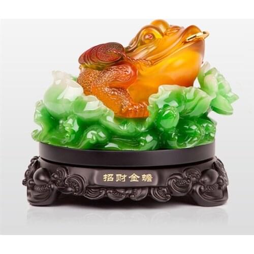 Lucky Feng shui toad statue decoration cash desk business gift golden cicada mascot wedding gift Hotel home decoration