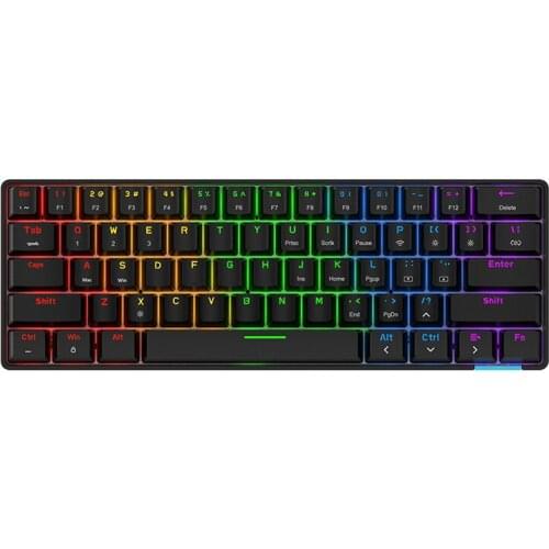 Mini Portable Wireless/USB Wired Mechanical Keyboard Red Blue Brown Switch Bluetooth-compatible Gaming Keyboard Detachable Cable