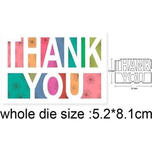 Word Letter Thank You Metal Cutting Dies for DIY Scrapbooking Hands-on Embossing Die Cuts Craft Paper Cards Making Stencils dies