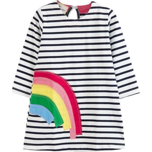 Jumping meters Appliques Bunny Toddler dresses girls clothing autumn baby dresses long sleeve cotton polk dot Girls kids frocks