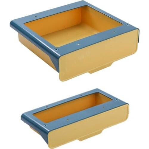 Under Table Drawer Hidden Storage Box Punch-Free Self-Adhesive Pencil Tray Holder Pull-Down Desk Stationery Organizer