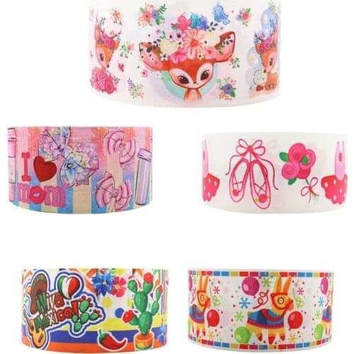 Q&N ribbon 16mm 22mm 25mm 38mm 50mm 75mm cartoon 50yard Ribbons gift box with logo lace /FOE free shipping