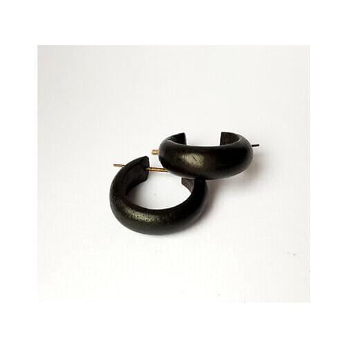 Craft 2 earrings tribal black woman coconut wood ultralight ev 99 S0491 sent from Italy
