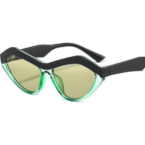 Classic Brand Green Cat Eye Sunglasses Woman Vintage Brand Designer Driver Small Sunglasses Lady Oculos feminino de sol UV400