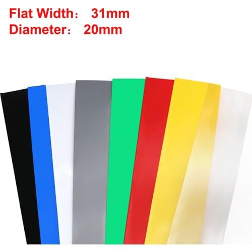 5M Width 31mm PVC Heat Shrink Tube Dia 20mm Lithium Battery Pack Insulated Film Wrap Protection Case Pack Wire Cable Sleeve