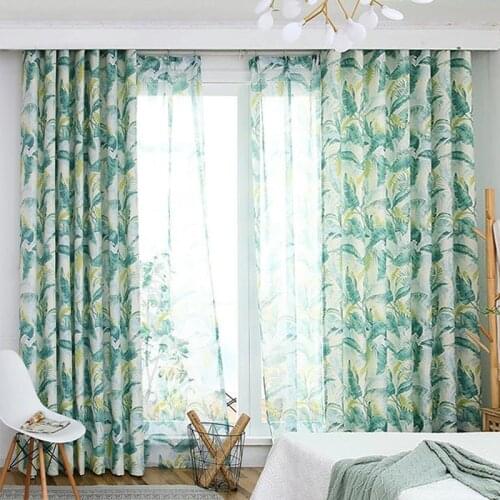 American Plant Printing Voile Tulle Curtains For Living Room Bedroom Sheer Curtains Window Treatments Panel Drapes Home Textile