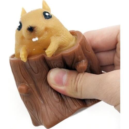 Funny Flying Mouse Cup Squeeze Toy Whole Person Antistress Evil Squirrel Pop It Mini Mouse Hand Toys for Kids Adults