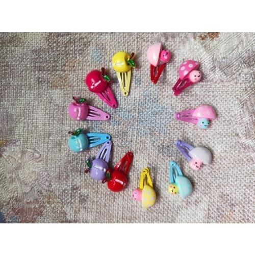 2019 Pet Clip Dog Accessories 2.5 BB Hairpin Clip Cute cartoon apple small mushroom paint BB clip 50pcs/lot