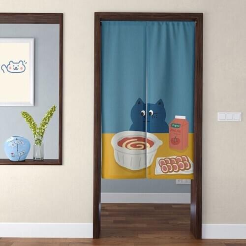 Cartoon Lovely Cloth Curtain Bedroom Half Panel Curtain Home Decoration Cover Ugly Blackout Curtain Kitchen Door Curtain