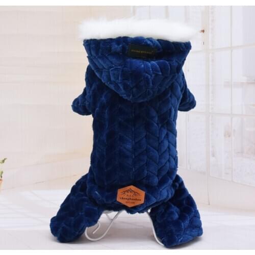 Winter Pet Dog Clothes Thicker Polyester Cotton Coat Jumpsuit Four-legged Down Jacket For French Bulldog Puppy Chihuahua