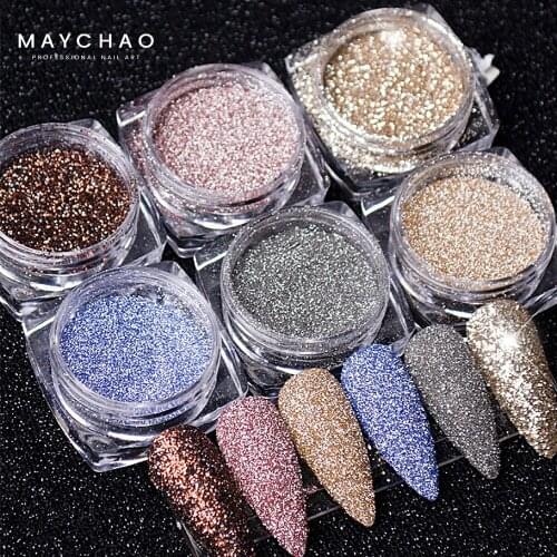 1 Box Sparkling Diamond Nail Powders Kit Holographics Laser Shiny Nail Glitters Dust Flakes 3D Nail Art Sequins Pigment Dust