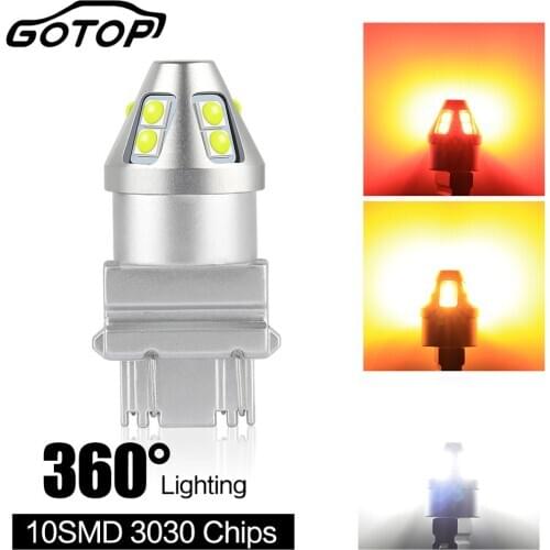 1pcs T20 7440 7443 W21W W21/5W LED Light 10SMD 3030 Chips T25 3157 P27/5W Turn Signal 6000K Parking lights White Red Amber 12V