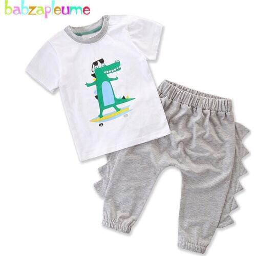 2Piece Set Summer Infant Outfits Newborn Clothes For Kids Wear Cartoon Cute Short Sleeve T-shirt+Pants Baby Boys Clothing BC1812