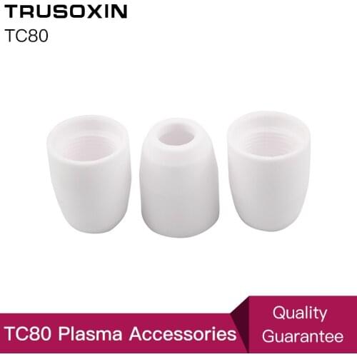 20 pcs TC80 Torch Consumables Cutting Porcelain Shield Cups for CUT40 CUT 30 CUT50 CUT80 Inverter Plasma Cutter