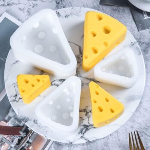 3D Cheese Silicone Cake Mold Baking Pan French Mousse Dessert Mould Non Stick Jelly Pudding Pastries Bakeware Cake Decor DIY Soa