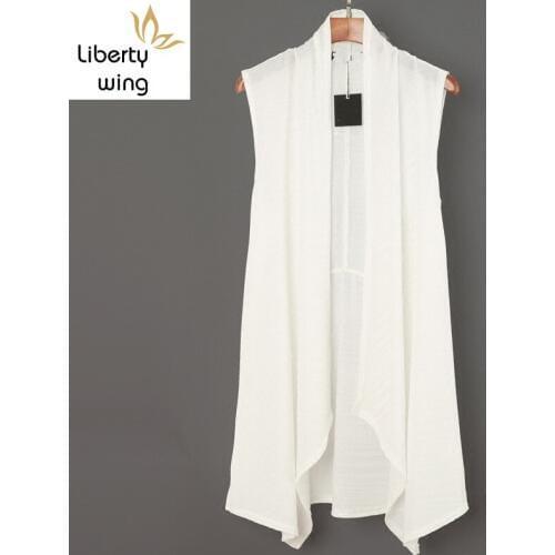 Asymmetrical Personality Summer New Solid Thin Mens Sleeveless Vests Casual See Through Slim Cardigan Medium Length Waistcoats