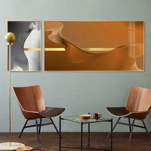 Atmospheric living room abstract painting sofa background wall decorative painting crystal porcelain custom combination mural