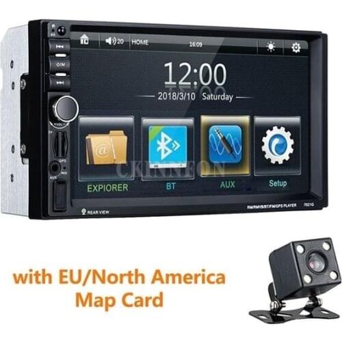 10Pcs/Lot Universal 7 inch 2 Din MP4 / MP5 Car Radio GPS Navigation 2Din Car Audio Stereo Auto Bluetooth 1080P FM Radio 7021G