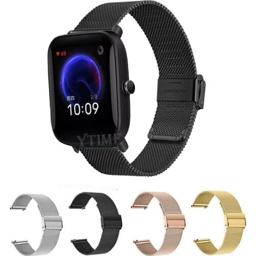 For Amazfit BIP U Pro/Bip S Lite Bracelet 20mm Metal Replacement Band For Huami Amazfit GTS 2 Mini 2E POP Pro Zepp E Strap