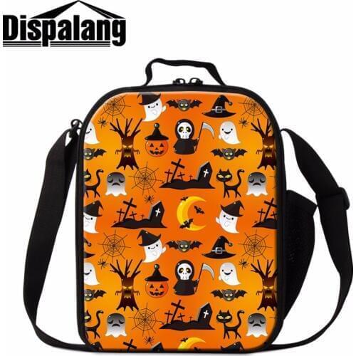 Dispalang NEW Halloween Party Food Cooler Bag Women Insulated Picnic Box Pumpkin Lantern Bolsa Termica Children Snacks Totes