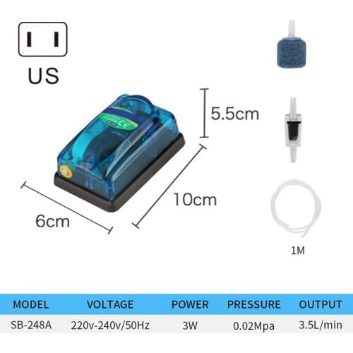 Aquarium Fish Oxygen Air Pump Single/Double Outlet Transparent Mute with Antiskid Foot SB-348A SB-248A SDF-SHIP